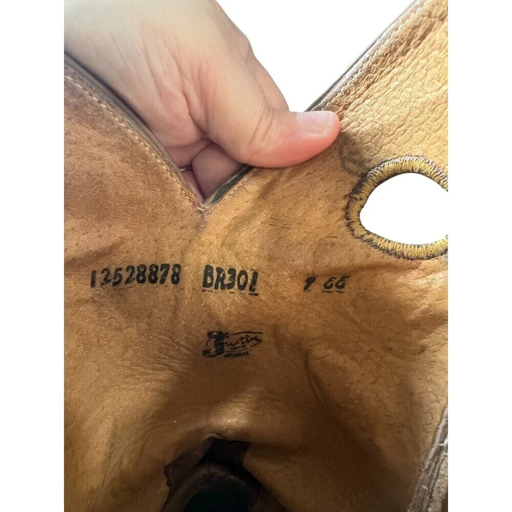 Justin Men’s Western Boots Size 9 EE – BR301 Bent Rail Trainor Camel
